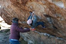 Bouldering in Hueco Tanks on 12/30/2018 with Blue Lizard Climbing and Yoga

Filename: SRM_20181230_1138090.jpg
Aperture: f/3.2
Shutter Speed: 1/400
Body: Canon EOS-1D Mark II
Lens: Canon EF 50mm f/1.8 II