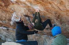 Bouldering in Hueco Tanks on 12/30/2018 with Blue Lizard Climbing and Yoga

Filename: SRM_20181230_1158160.jpg
Aperture: f/3.2
Shutter Speed: 1/320
Body: Canon EOS-1D Mark II
Lens: Canon EF 50mm f/1.8 II