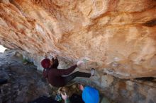 Bouldering in Hueco Tanks on 12/30/2018 with Blue Lizard Climbing and Yoga

Filename: SRM_20181230_1232300.jpg
Aperture: f/5.6
Shutter Speed: 1/250
Body: Canon EOS-1D Mark II
Lens: Canon EF 16-35mm f/2.8 L