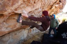 Bouldering in Hueco Tanks on 12/30/2018 with Blue Lizard Climbing and Yoga

Filename: SRM_20181230_1233480.jpg
Aperture: f/5.0
Shutter Speed: 1/250
Body: Canon EOS-1D Mark II
Lens: Canon EF 16-35mm f/2.8 L