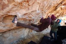 Bouldering in Hueco Tanks on 12/30/2018 with Blue Lizard Climbing and Yoga

Filename: SRM_20181230_1235280.jpg
Aperture: f/4.5
Shutter Speed: 1/250
Body: Canon EOS-1D Mark II
Lens: Canon EF 16-35mm f/2.8 L