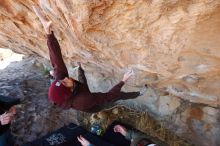 Bouldering in Hueco Tanks on 12/30/2018 with Blue Lizard Climbing and Yoga

Filename: SRM_20181230_1239490.jpg
Aperture: f/5.0
Shutter Speed: 1/250
Body: Canon EOS-1D Mark II
Lens: Canon EF 16-35mm f/2.8 L