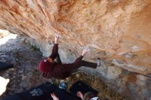Bouldering in Hueco Tanks on 12/30/2018 with Blue Lizard Climbing and Yoga

Filename: SRM_20181230_1246010.jpg
Aperture: f/5.0
Shutter Speed: 1/250
Body: Canon EOS-1D Mark II
Lens: Canon EF 16-35mm f/2.8 L
