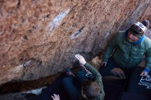 Bouldering in Hueco Tanks on 12/30/2018 with Blue Lizard Climbing and Yoga

Filename: SRM_20181230_1345461.jpg
Aperture: f/2.8
Shutter Speed: 1/250
Body: Canon EOS-1D Mark II
Lens: Canon EF 16-35mm f/2.8 L