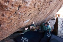 Bouldering in Hueco Tanks on 12/30/2018 with Blue Lizard Climbing and Yoga

Filename: SRM_20181230_1347320.jpg
Aperture: f/4.5
Shutter Speed: 1/200
Body: Canon EOS-1D Mark II
Lens: Canon EF 16-35mm f/2.8 L