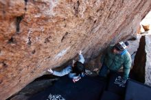 Bouldering in Hueco Tanks on 12/30/2018 with Blue Lizard Climbing and Yoga

Filename: SRM_20181230_1355240.jpg
Aperture: f/4.5
Shutter Speed: 1/250
Body: Canon EOS-1D Mark II
Lens: Canon EF 16-35mm f/2.8 L