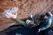 Bouldering in Hueco Tanks on 12/30/2018 with Blue Lizard Climbing and Yoga

Filename: SRM_20181230_1357200.jpg
Aperture: f/4.0
Shutter Speed: 1/250
Body: Canon EOS-1D Mark II
Lens: Canon EF 16-35mm f/2.8 L