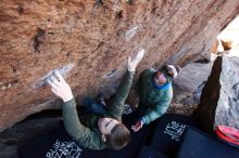 Bouldering in Hueco Tanks on 12/30/2018 with Blue Lizard Climbing and Yoga

Filename: SRM_20181230_1358140.jpg
Aperture: f/4.5
Shutter Speed: 1/250
Body: Canon EOS-1D Mark II
Lens: Canon EF 16-35mm f/2.8 L