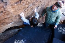 Bouldering in Hueco Tanks on 12/30/2018 with Blue Lizard Climbing and Yoga

Filename: SRM_20181230_1359260.jpg
Aperture: f/2.8
Shutter Speed: 1/250
Body: Canon EOS-1D Mark II
Lens: Canon EF 16-35mm f/2.8 L