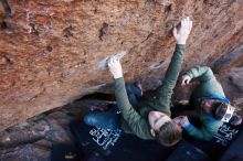 Bouldering in Hueco Tanks on 12/30/2018 with Blue Lizard Climbing and Yoga

Filename: SRM_20181230_1401280.jpg
Aperture: f/4.0
Shutter Speed: 1/250
Body: Canon EOS-1D Mark II
Lens: Canon EF 16-35mm f/2.8 L