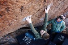 Bouldering in Hueco Tanks on 12/30/2018 with Blue Lizard Climbing and Yoga

Filename: SRM_20181230_1403020.jpg
Aperture: f/4.0
Shutter Speed: 1/250
Body: Canon EOS-1D Mark II
Lens: Canon EF 16-35mm f/2.8 L