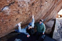 Bouldering in Hueco Tanks on 12/30/2018 with Blue Lizard Climbing and Yoga

Filename: SRM_20181230_1404490.jpg
Aperture: f/4.5
Shutter Speed: 1/250
Body: Canon EOS-1D Mark II
Lens: Canon EF 16-35mm f/2.8 L