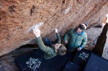 Bouldering in Hueco Tanks on 12/30/2018 with Blue Lizard Climbing and Yoga

Filename: SRM_20181230_1406150.jpg
Aperture: f/3.5
Shutter Speed: 1/320
Body: Canon EOS-1D Mark II
Lens: Canon EF 16-35mm f/2.8 L