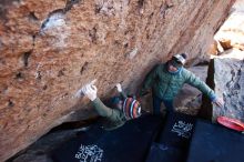 Bouldering in Hueco Tanks on 12/30/2018 with Blue Lizard Climbing and Yoga

Filename: SRM_20181230_1436340.jpg
Aperture: f/4.0
Shutter Speed: 1/250
Body: Canon EOS-1D Mark II
Lens: Canon EF 16-35mm f/2.8 L