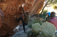 Bouldering in Hueco Tanks on 12/30/2018 with Blue Lizard Climbing and Yoga

Filename: SRM_20181230_1523270.jpg
Aperture: f/4.5
Shutter Speed: 1/250
Body: Canon EOS-1D Mark II
Lens: Canon EF 50mm f/1.8 II