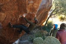 Bouldering in Hueco Tanks on 12/30/2018 with Blue Lizard Climbing and Yoga

Filename: SRM_20181230_1523290.jpg
Aperture: f/5.0
Shutter Speed: 1/250
Body: Canon EOS-1D Mark II
Lens: Canon EF 50mm f/1.8 II