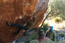 Bouldering in Hueco Tanks on 12/30/2018 with Blue Lizard Climbing and Yoga

Filename: SRM_20181230_1523350.jpg
Aperture: f/5.0
Shutter Speed: 1/250
Body: Canon EOS-1D Mark II
Lens: Canon EF 50mm f/1.8 II
