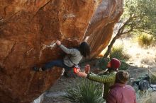 Bouldering in Hueco Tanks on 12/30/2018 with Blue Lizard Climbing and Yoga

Filename: SRM_20181230_1536160.jpg
Aperture: f/4.5
Shutter Speed: 1/400
Body: Canon EOS-1D Mark II
Lens: Canon EF 50mm f/1.8 II