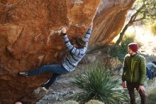 Bouldering in Hueco Tanks on 12/30/2018 with Blue Lizard Climbing and Yoga

Filename: SRM_20181230_1538370.jpg
Aperture: f/2.8
Shutter Speed: 1/400
Body: Canon EOS-1D Mark II
Lens: Canon EF 50mm f/1.8 II