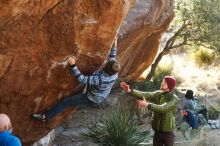 Bouldering in Hueco Tanks on 12/30/2018 with Blue Lizard Climbing and Yoga

Filename: SRM_20181230_1538440.jpg
Aperture: f/3.2
Shutter Speed: 1/400
Body: Canon EOS-1D Mark II
Lens: Canon EF 50mm f/1.8 II