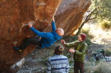 Bouldering in Hueco Tanks on 12/30/2018 with Blue Lizard Climbing and Yoga

Filename: SRM_20181230_1541400.jpg
Aperture: f/3.5
Shutter Speed: 1/320
Body: Canon EOS-1D Mark II
Lens: Canon EF 50mm f/1.8 II