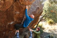 Bouldering in Hueco Tanks on 12/30/2018 with Blue Lizard Climbing and Yoga

Filename: SRM_20181230_1542040.jpg
Aperture: f/4.0
Shutter Speed: 1/320
Body: Canon EOS-1D Mark II
Lens: Canon EF 50mm f/1.8 II