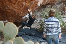 Bouldering in Hueco Tanks on 12/30/2018 with Blue Lizard Climbing and Yoga

Filename: SRM_20181230_1556500.jpg
Aperture: f/3.2
Shutter Speed: 1/320
Body: Canon EOS-1D Mark II
Lens: Canon EF 50mm f/1.8 II