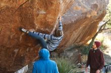 Bouldering in Hueco Tanks on 12/30/2018 with Blue Lizard Climbing and Yoga

Filename: SRM_20181230_1558050.jpg
Aperture: f/3.5
Shutter Speed: 1/400
Body: Canon EOS-1D Mark II
Lens: Canon EF 50mm f/1.8 II
