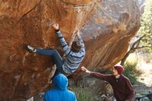 Bouldering in Hueco Tanks on 12/30/2018 with Blue Lizard Climbing and Yoga

Filename: SRM_20181230_1558081.jpg
Aperture: f/3.5
Shutter Speed: 1/400
Body: Canon EOS-1D Mark II
Lens: Canon EF 50mm f/1.8 II