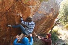 Bouldering in Hueco Tanks on 12/30/2018 with Blue Lizard Climbing and Yoga

Filename: SRM_20181230_1558190.jpg
Aperture: f/3.5
Shutter Speed: 1/400
Body: Canon EOS-1D Mark II
Lens: Canon EF 50mm f/1.8 II