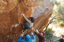 Bouldering in Hueco Tanks on 12/30/2018 with Blue Lizard Climbing and Yoga

Filename: SRM_20181230_1559160.jpg
Aperture: f/3.2
Shutter Speed: 1/400
Body: Canon EOS-1D Mark II
Lens: Canon EF 50mm f/1.8 II