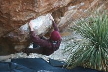 Bouldering in Hueco Tanks on 12/30/2018 with Blue Lizard Climbing and Yoga

Filename: SRM_20181230_1601330.jpg
Aperture: f/2.2
Shutter Speed: 1/400
Body: Canon EOS-1D Mark II
Lens: Canon EF 50mm f/1.8 II