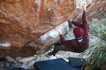 Bouldering in Hueco Tanks on 12/30/2018 with Blue Lizard Climbing and Yoga

Filename: SRM_20181230_1601460.jpg
Aperture: f/2.5
Shutter Speed: 1/250
Body: Canon EOS-1D Mark II
Lens: Canon EF 50mm f/1.8 II