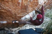 Bouldering in Hueco Tanks on 12/30/2018 with Blue Lizard Climbing and Yoga

Filename: SRM_20181230_1601480.jpg
Aperture: f/2.5
Shutter Speed: 1/250
Body: Canon EOS-1D Mark II
Lens: Canon EF 50mm f/1.8 II