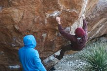 Bouldering in Hueco Tanks on 12/30/2018 with Blue Lizard Climbing and Yoga

Filename: SRM_20181230_1602000.jpg
Aperture: f/2.8
Shutter Speed: 1/250
Body: Canon EOS-1D Mark II
Lens: Canon EF 50mm f/1.8 II
