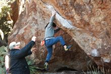Bouldering in Hueco Tanks on 12/30/2018 with Blue Lizard Climbing and Yoga

Filename: SRM_20181230_1605450.jpg
Aperture: f/4.0
Shutter Speed: 1/250
Body: Canon EOS-1D Mark II
Lens: Canon EF 50mm f/1.8 II