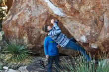 Bouldering in Hueco Tanks on 12/30/2018 with Blue Lizard Climbing and Yoga

Filename: SRM_20181230_1608580.jpg
Aperture: f/4.0
Shutter Speed: 1/250
Body: Canon EOS-1D Mark II
Lens: Canon EF 50mm f/1.8 II