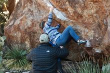 Bouldering in Hueco Tanks on 12/30/2018 with Blue Lizard Climbing and Yoga

Filename: SRM_20181230_1609040.jpg
Aperture: f/4.0
Shutter Speed: 1/250
Body: Canon EOS-1D Mark II
Lens: Canon EF 50mm f/1.8 II