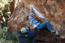 Bouldering in Hueco Tanks on 12/30/2018 with Blue Lizard Climbing and Yoga

Filename: SRM_20181230_1609140.jpg
Aperture: f/4.5
Shutter Speed: 1/250
Body: Canon EOS-1D Mark II
Lens: Canon EF 50mm f/1.8 II
