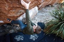 Bouldering in Hueco Tanks on 12/30/2018 with Blue Lizard Climbing and Yoga

Filename: SRM_20181230_1621090.jpg
Aperture: f/3.2
Shutter Speed: 1/200
Body: Canon EOS-1D Mark II
Lens: Canon EF 16-35mm f/2.8 L