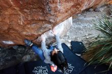 Bouldering in Hueco Tanks on 12/30/2018 with Blue Lizard Climbing and Yoga

Filename: SRM_20181230_1622390.jpg
Aperture: f/3.5
Shutter Speed: 1/200
Body: Canon EOS-1D Mark II
Lens: Canon EF 16-35mm f/2.8 L