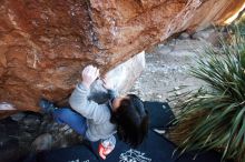 Bouldering in Hueco Tanks on 12/30/2018 with Blue Lizard Climbing and Yoga

Filename: SRM_20181230_1622401.jpg
Aperture: f/3.5
Shutter Speed: 1/200
Body: Canon EOS-1D Mark II
Lens: Canon EF 16-35mm f/2.8 L