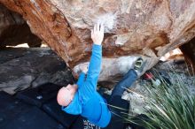 Bouldering in Hueco Tanks on 12/30/2018 with Blue Lizard Climbing and Yoga

Filename: SRM_20181230_1623280.jpg
Aperture: f/3.5
Shutter Speed: 1/200
Body: Canon EOS-1D Mark II
Lens: Canon EF 16-35mm f/2.8 L