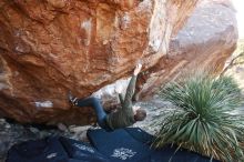 Bouldering in Hueco Tanks on 12/30/2018 with Blue Lizard Climbing and Yoga

Filename: SRM_20181230_1625220.jpg
Aperture: f/4.5
Shutter Speed: 1/200
Body: Canon EOS-1D Mark II
Lens: Canon EF 16-35mm f/2.8 L