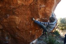 Bouldering in Hueco Tanks on 12/30/2018 with Blue Lizard Climbing and Yoga

Filename: SRM_20181230_1626120.jpg
Aperture: f/7.1
Shutter Speed: 1/200
Body: Canon EOS-1D Mark II
Lens: Canon EF 16-35mm f/2.8 L