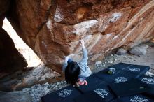 Bouldering in Hueco Tanks on 12/30/2018 with Blue Lizard Climbing and Yoga

Filename: SRM_20181230_1649240.jpg
Aperture: f/3.5
Shutter Speed: 1/250
Body: Canon EOS-1D Mark II
Lens: Canon EF 16-35mm f/2.8 L