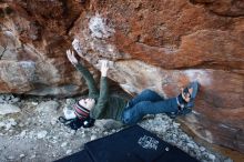 Bouldering in Hueco Tanks on 12/30/2018 with Blue Lizard Climbing and Yoga

Filename: SRM_20181230_1651230.jpg
Aperture: f/3.2
Shutter Speed: 1/250
Body: Canon EOS-1D Mark II
Lens: Canon EF 16-35mm f/2.8 L