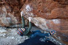 Bouldering in Hueco Tanks on 12/30/2018 with Blue Lizard Climbing and Yoga

Filename: SRM_20181230_1651240.jpg
Aperture: f/3.2
Shutter Speed: 1/250
Body: Canon EOS-1D Mark II
Lens: Canon EF 16-35mm f/2.8 L