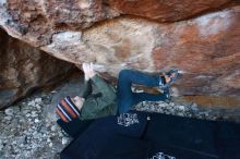 Bouldering in Hueco Tanks on 12/30/2018 with Blue Lizard Climbing and Yoga

Filename: SRM_20181230_1653400.jpg
Aperture: f/3.2
Shutter Speed: 1/250
Body: Canon EOS-1D Mark II
Lens: Canon EF 16-35mm f/2.8 L