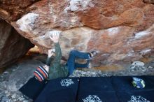 Bouldering in Hueco Tanks on 12/30/2018 with Blue Lizard Climbing and Yoga

Filename: SRM_20181230_1654110.jpg
Aperture: f/2.8
Shutter Speed: 1/250
Body: Canon EOS-1D Mark II
Lens: Canon EF 16-35mm f/2.8 L